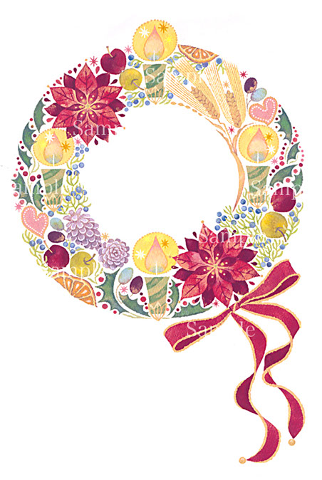 クリスマスリース,ポインセチア,Christmas wreath