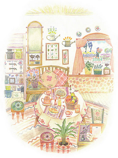 室内,リビングダイニング,カントリー調,木製のインテリア