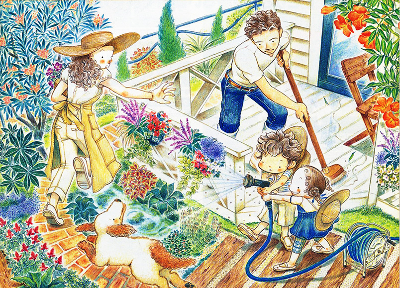 DIY,ガーデニング,庭造り,枕木,レンガ,植物,寄せ植え,鉢,ウッドデッキ,エクステリア,家族